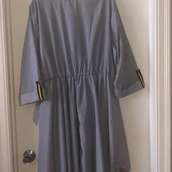 Pinstriped Wrap Dress Plus Size 1X - Picture 4 of 6